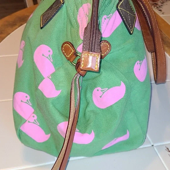 Dooney & Bourke-Green and Pink Vintage Purse Pre-loved. - Picture 7 of 16